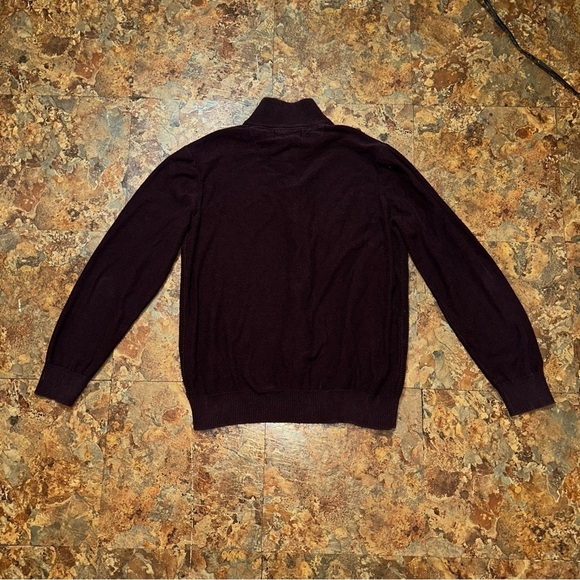 Savile Row Company London Full Zip Sweater Jacket Men’s Size Large Plum Purple - Picture 2 of 9